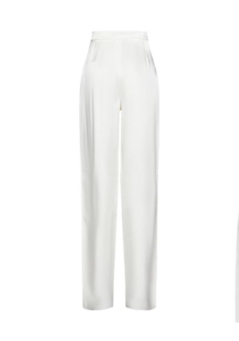 Pantalone Studio Max Mara donna Ieti 2516131023600 Bianco tasche vita alta gamba larga zip STUDIO | Pantaloni | 2516131023600001