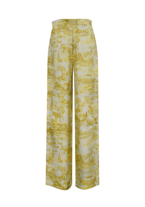 Pantalone Studio Max Mara donna Zeus 2516131051600 Fantasia seta palazzo tasche gamba larga STUDIO | Pantaloni | 2516131051600002