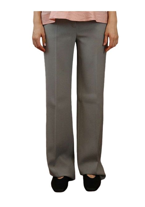 Pantalone Studio Max Mara donna Quasar 2516131081600 Grigio lana linea dritta zip patta gancetto STUDIO | Pantaloni | 2516131081600042