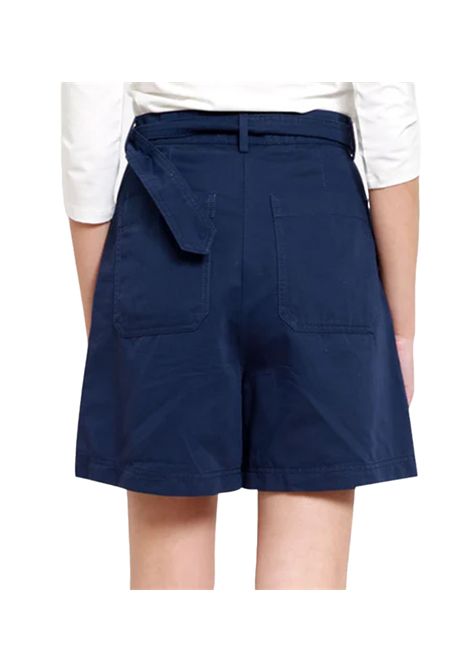 Bermuda Weekend donna Cirino 25115141012600 Blu cotone lino passanti cintura zip bottone WEEKEND | Bermuda | 25115141012600005