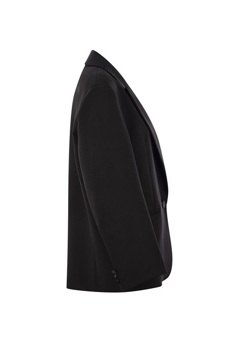 Blazer Weekend donna SAVA 2515041071600 Nero monopetto misto lana over raso WEEKEND | Giacche | 2515041071600003