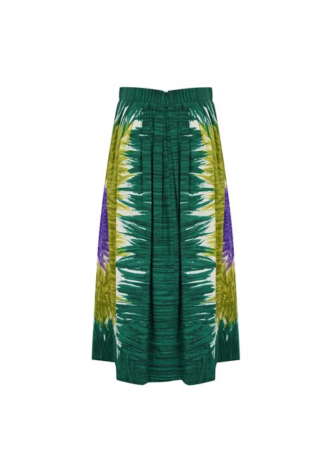 Gonna Weekend donna Circeo 2515101036600 Verde cotone zip ampia stampa WEEKEND | Gonne | 2515101036600001