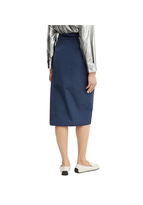Gonna Weekend donna Narsete 2515101042600 Blu taffetà poirtafoglio fiocco asimmetrico dritta poliestere cotone WEEKEND | Gonne | 2515101042600011