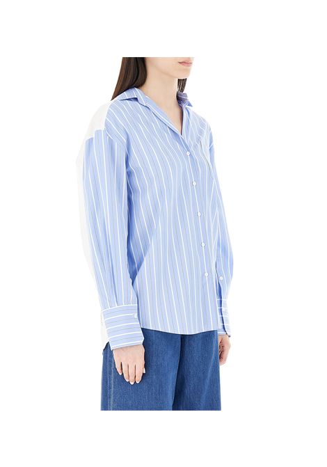 Camicia Weekend donna Nadar 2515111022600 Celeste scollo V maniche lunghe inserto pizzo floreale macramè WEEKEND | Camicia | 2515111022600059