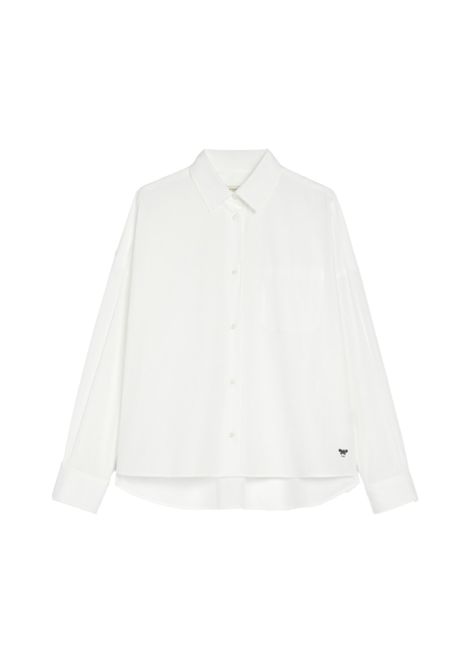 Camicia Weekend donna Aureo 2515111071600 Bianco cotone popeline carrè asimmetrico WEEKEND | Camicia | 2515111071600001