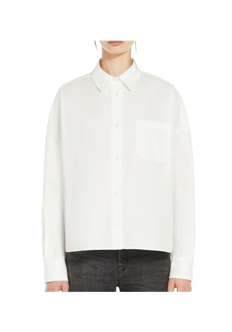 Camicia Weekend donna Aureo 2515111071600 Bianco cotone popeline carrè asimmetrico WEEKEND | Camicia | 2515111071600001