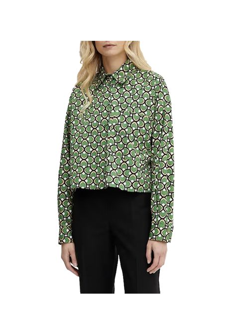 Camicia Weekend donna Ragtime 2515111112600 Verde cropped asimmetrico spacchi bottoni cotone WEEKEND | Camicia | 2515111112600006