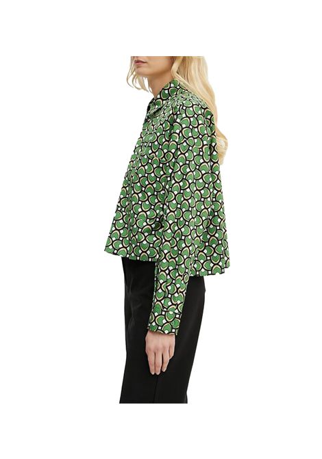 Camicia Weekend donna Ragtime 2515111112600 Verde cropped asimmetrico spacchi bottoni cotone WEEKEND | Camicia | 2515111112600006