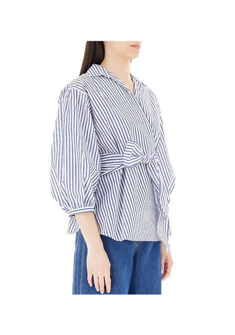 Camicia Weekend donna Ceci 2515111142600 Blu righe bianco cotone seta punta palloncino fusciacca WEEKEND | Camicia | 2515111142600007