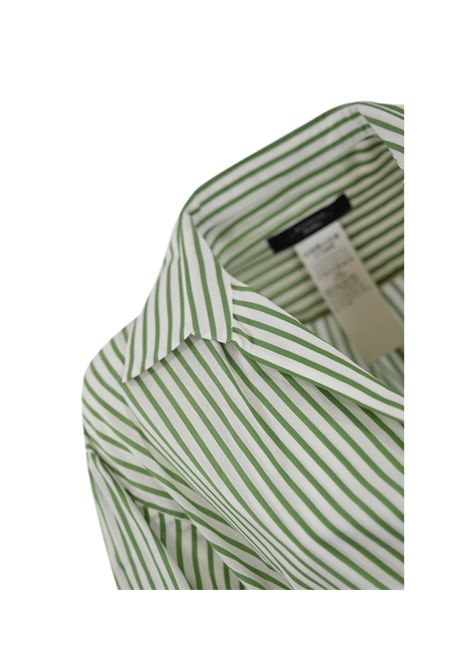 Camicia Weekend donna Ceci 2515111142600 Verde bianco cotone seta palloncino fusciacca vita WEEKEND | Camicia | 2515111142600008