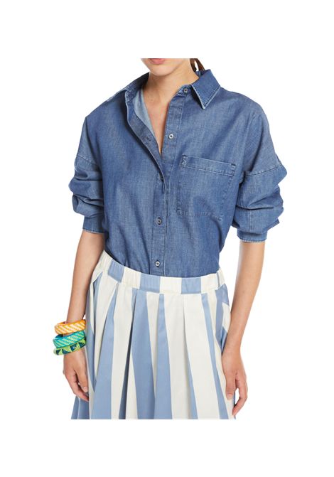 Camicia Weekend donna Nettare 2515111152600 Blu denim colletto tasca dritto casual WEEKEND | Camicia | 2515111152600001