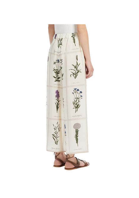 Pantalone Weekend donna Lory 2515131012600 Beige seta gamba larga stampata cropped elasticizzata WEEKEND | Pantalone | 2515131012600001