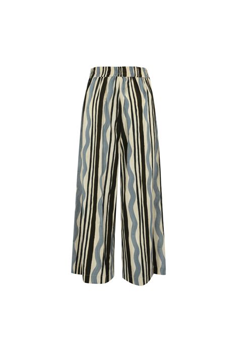 Pantalone Weekend donna Virgin 2515131102600 Fantasia cotone cropped vita elasticizzata pinces WEEKEND | Pantalone | 2515131102600004