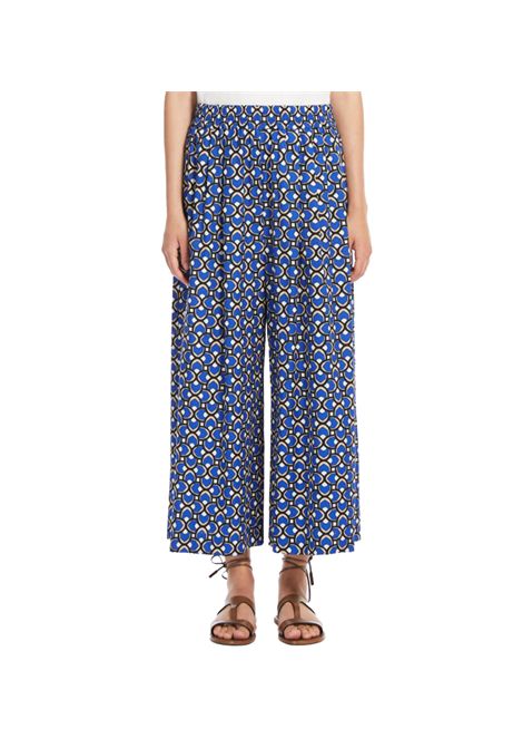 Pantalone Weekend donna Virgin 2515131102600 Blu cropped cotone pinces gamba ampia WEEKEND | Pantalone | 2515131102600005