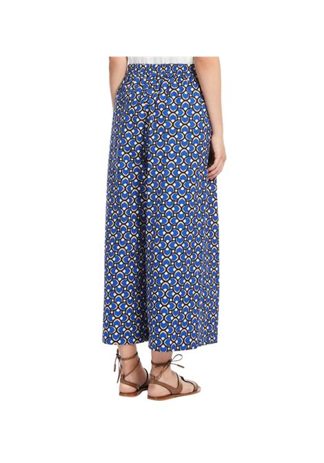 Pantalone Weekend donna Virgin 2515131102600 Blu cropped cotone pinces gamba ampia WEEKEND | Pantalone | 2515131102600005