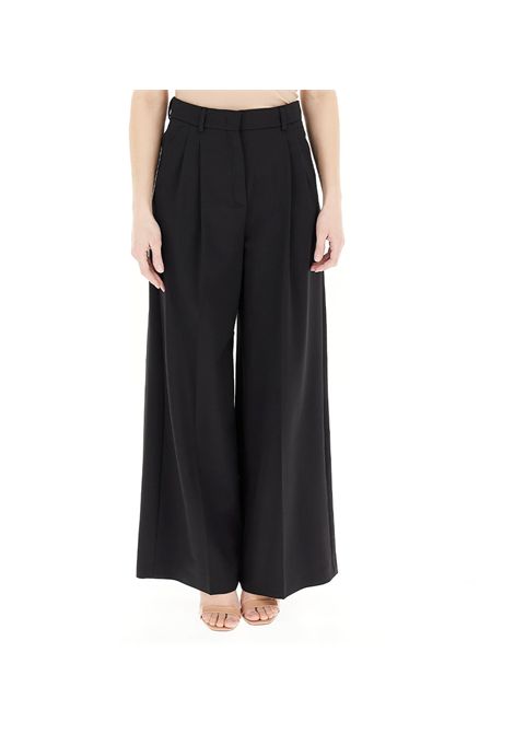 Pantalone Weekend donna Baiocco 2515131131600 Nero poliestere zip gancetto pinces gamba ampia WEEKEND | Pantalone | 2515131131600003