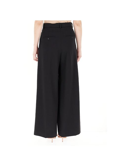 Pantalone Weekend donna Baiocco 2515131131600 Nero poliestere zip gancetto pinces gamba ampia WEEKEND | Pantalone | 2515131131600003