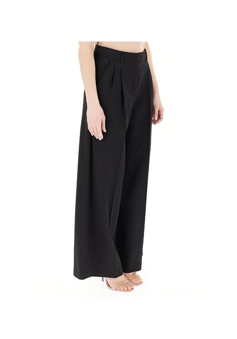Pantalone Weekend donna Baiocco 2515131131600 Nero poliestere zip gancetto pinces gamba ampia WEEKEND | Pantalone | 2515131131600003