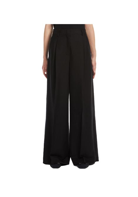 Pantalone Weekend donna Veliero 2515131132600 Nero lino viscosa zip gancetto gamba ampia WEEKEND | Pantalone | 2515131132600003