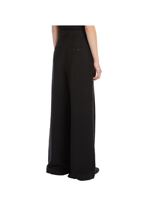 Pantalone Weekend donna Veliero 2515131132600 Nero lino viscosa zip gancetto gamba ampia WEEKEND | Pantalone | 2515131132600003