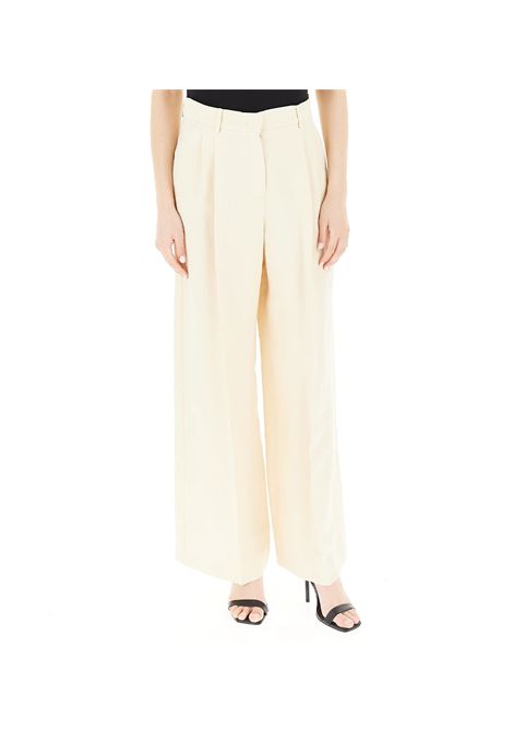 Pantalone Weekend donna Veliero 2515131132600 Beige palazzo lino viscosa gamba ampia pinces WEEKEND | Pantalone | 2515131132600004
