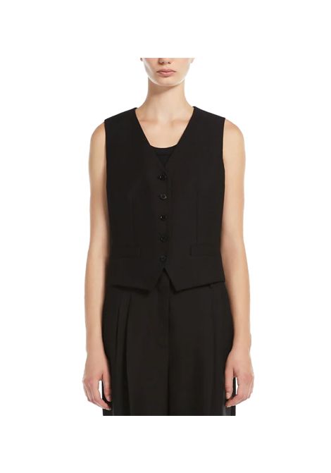 Gilet Weekend donna Pace 2515151012600 Nero viscosa lino cintura fibbia bottoni WEEKEND | Gilet | 2515151012600003