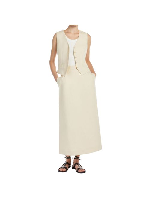 Gilet Weekend donna Pace 2515151012600 Beige viscosa lino fibbia filetto taschini bottoni WEEKEND | Gilet | 2515151012600004