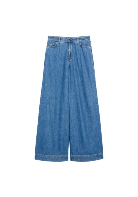 Jeans Weekend donna Vega 2515181061600 Blu cotone ampia rivetti label logo farfalla WEEKEND | Jeans | 2515181061600020