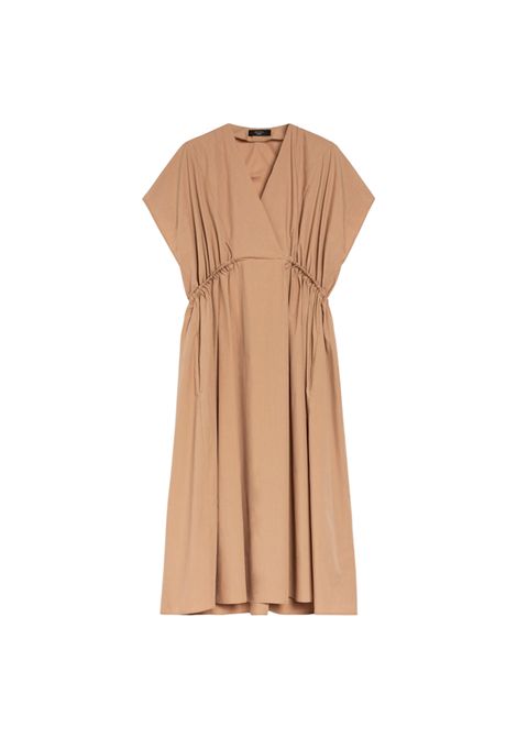 Abito Weekend donna Blasone 2515221052600 Nude cotone maniche corte scollo a v coulisse cordoncino WEEKEND | Abiti | 2515221052600010
