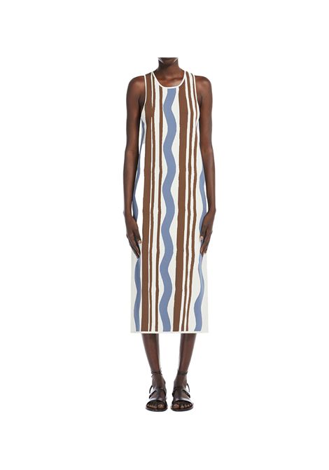 Abito Weekend donna Lacca 2515321012600 Fantasia viscosa filato regular fit senza miniche girocollo righe onde WEEKEND | Abiti | 2515321012600017