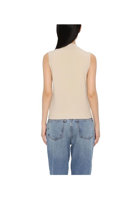Top Weekend donna Belgio 2515361065106 Beige viscosa regular orlo a coste WEEKEND | Maglie | 2515360161001