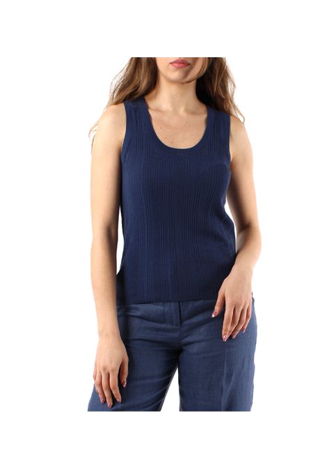 Canotta Weekend donna Ceylon 2515361012600 Blu viscosa poliammide scollo tondo WEEKEND | Canotte | 2515361012600005