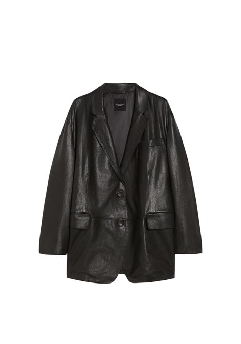 Blazer Weekend donna Marat 2515441031600 Nero pelle agnello monopetto oversize WEEKEND | Giacche | 2515441031600001