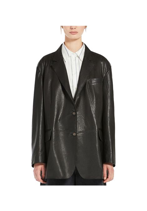 Blazer Weekend donna Marat 2515441031600 Nero pelle agnello monopetto oversize WEEKEND | Giacche | 2515441031600001