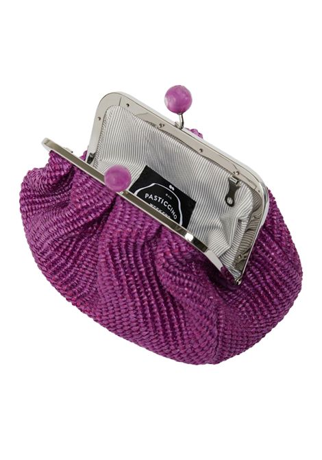 Borsa Weekend Max Mara donna 2515511095600 Palmas viola rafia clutch small WEEKEND | Borse | 2515511095600009