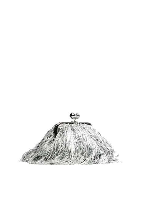 Pochette Weekend donna Flou 2515511104600 Argento poliliestere frange paillettes catena tracolla clutch WEEKEND | Borse | 2515511104600002
