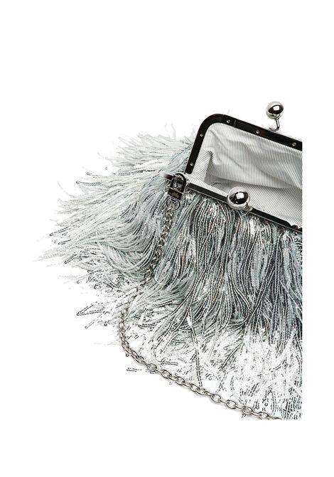 Pochette Weekend donna Flou 2515511104600 Argento poliliestere frange paillettes catena tracolla clutch WEEKEND | Borse | 2515511104600002