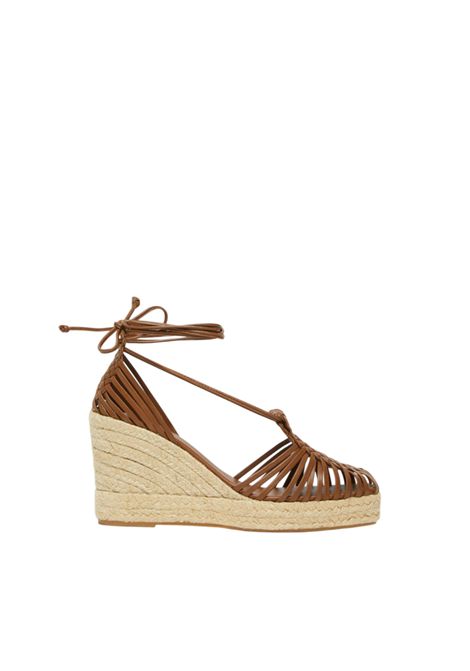 Sandali Weekend donna Quirino 2515521115600 Marrone cage lacci tallone coperto zeppa suola in gomma WEEKEND | Scarpa | 2515521115600002