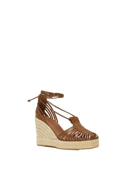 Sandali Weekend donna Quirino 2515521115600 Marrone cage lacci tallone coperto zeppa suola in gomma WEEKEND | Scarpa | 2515521115600002