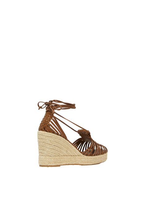 Sandali Weekend donna Quirino 2515521115600 Marrone cage lacci tallone coperto zeppa suola in gomma WEEKEND | Scarpa | 2515521115600002