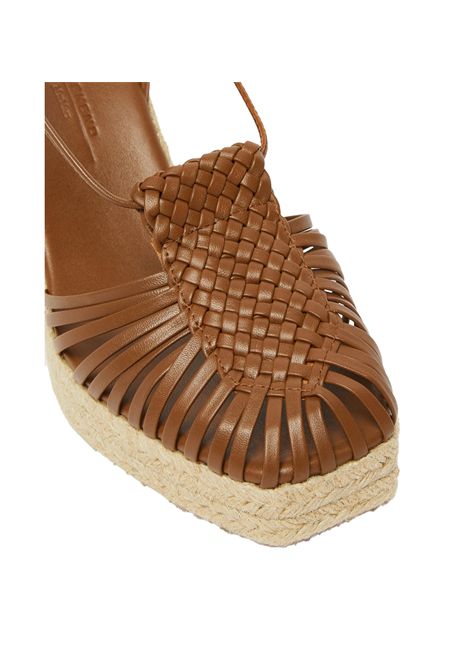 Sandali Weekend donna Quirino 2515521115600 Marrone cage lacci tallone coperto zeppa suola in gomma WEEKEND | Scarpa | 2515521115600002