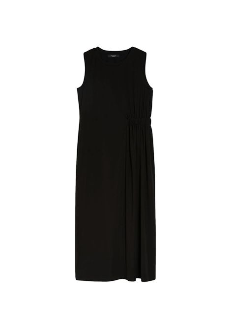 Abito Weekend donna Tenebre 2515621032600 Nero poliammide jersey scollo a giro spalline larghe drappeggio asimmetrico WEEKEND | Abiti | 2515621032600005