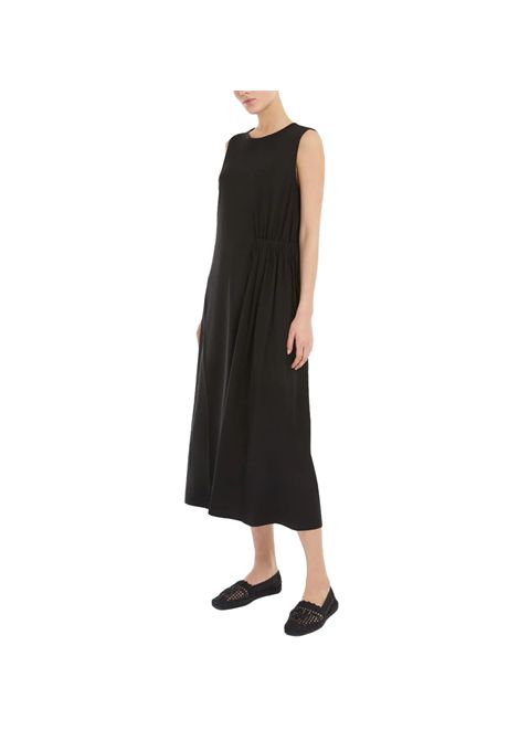 Abito Weekend donna Tenebre 2515621032600 Nero poliammide jersey scollo a giro spalline larghe drappeggio asimmetrico WEEKEND | Abiti | 2515621032600005
