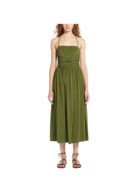 Abito Weekend donna Ghia 2515621042600 Verde viscosa elastan jersey spalline sottili corpetto drappeggio zip WEEKEND | Abiti | 25156210426001