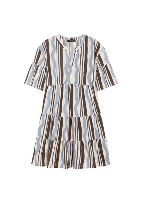 Abito Weekend donna Ely 2515621072600 Fantasia jersey cotone scollo a giro maniche corte balze  WEEKEND | Abiti | 2515621072600001