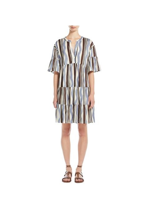 Abito Weekend donna Ely 2515621072600 Fantasia jersey cotone scollo a giro maniche corte balze  WEEKEND | Abiti | 2515621072600001