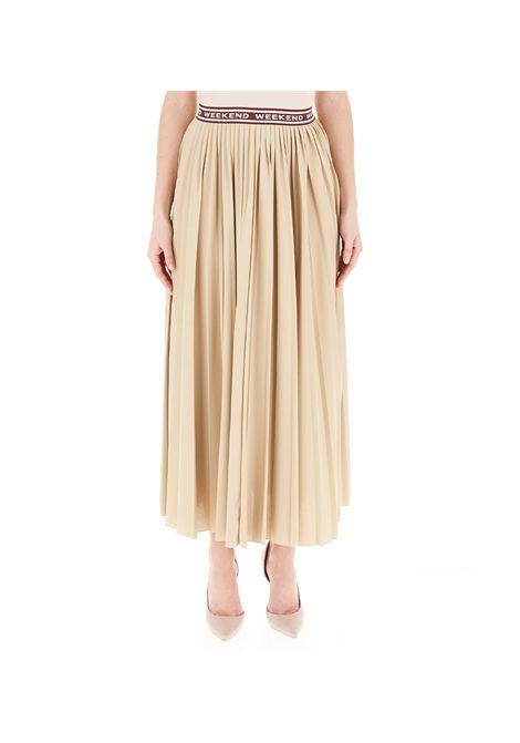 Gonna Weekend donna Bleu 2515771031600 Beige plissè jersey svasata elasticizzata WEEKEND | Gonne | 2515771031600005