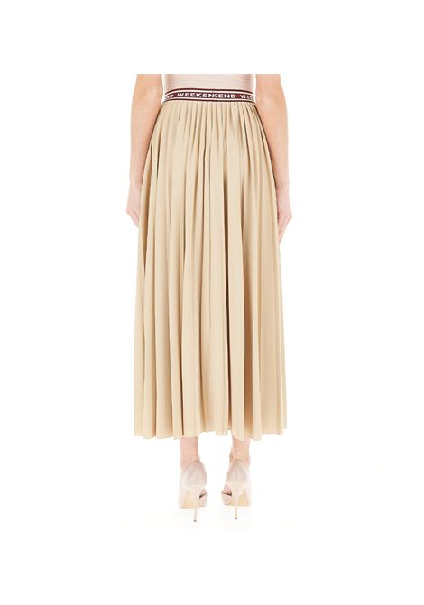 Gonna Weekend donna Bleu 2515771031600 Beige plissè jersey svasata elasticizzata WEEKEND | Gonne | 2515771031600005
