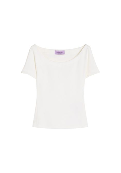 Top Weekend donna Virtus 2515941016600 Bianca cotone elastan jersey maniche corte scollo a barchetta WEEKEND | T-shirt | 2515941016600004