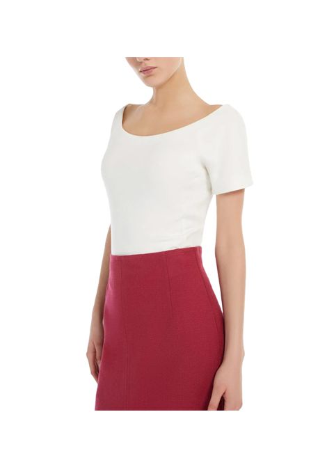 Top Weekend donna Virtus 2515941016600 Bianca cotone elastan jersey maniche corte scollo a barchetta WEEKEND | T-shirt | 2515941016600004